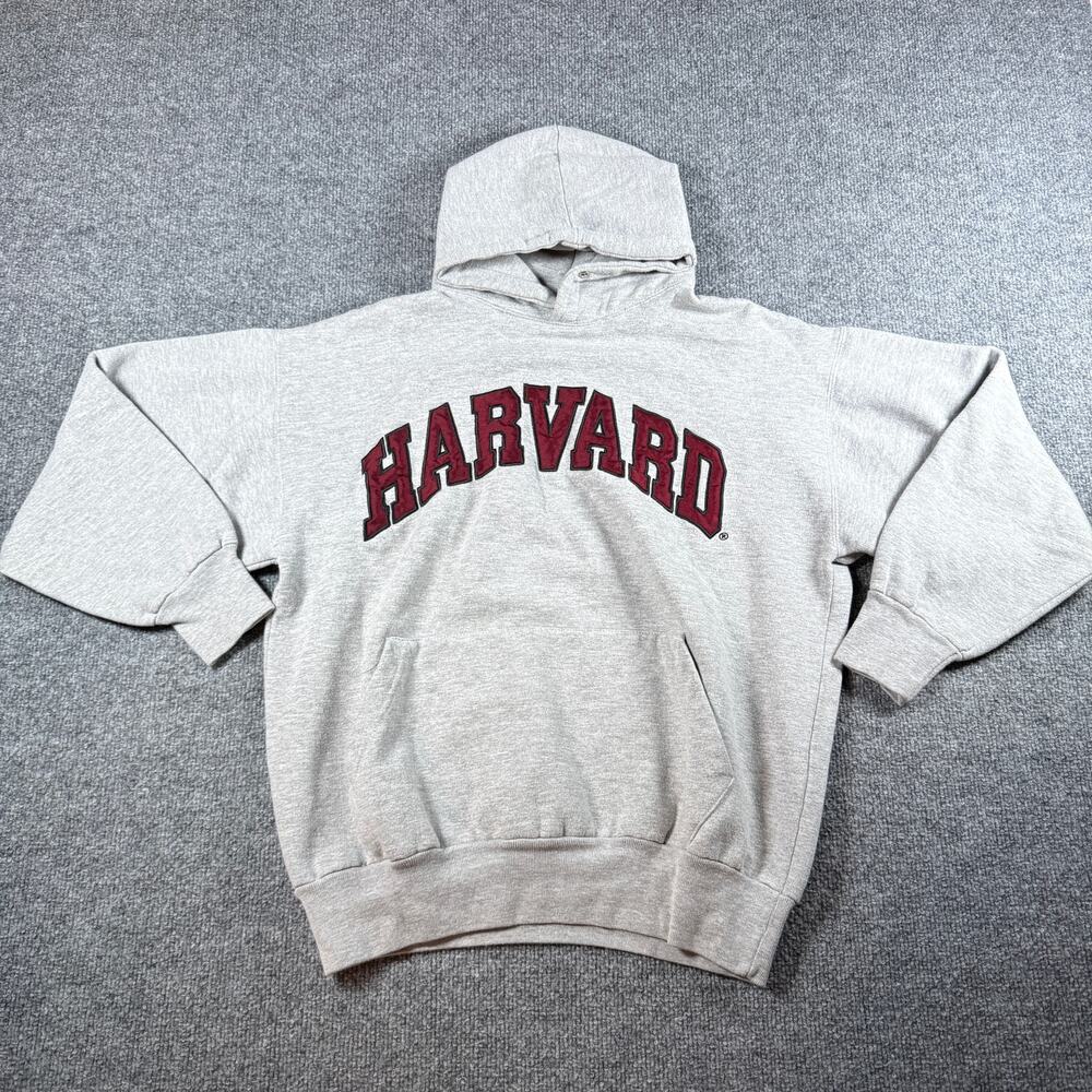 VTG Harvard University Hoodie Authentic Life Apparel Medium - Missing Drawstring
